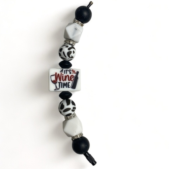 “It’s Wine 🍷 Time” Tumbler Handle Cup Charm - Picture 3 of 7